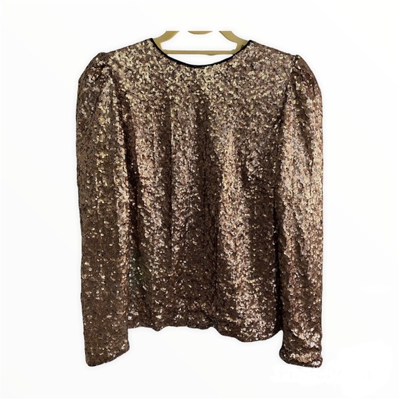 Nicole Miller Rose Gold Sequin Top - Picture 8 of 16